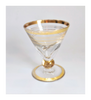 Vintage 1930's Art Deco set of 6 Red Wine Glasses with Gold Bands on Stem, Rank and Foot