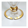 Vintage 1930's Art Deco set of 6 Red Wine Glasses with Gold Bands on Stem, Rank and Foot