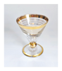 Vintage 1930's Art Deco set of 6 Red Wine Glasses with Gold Bands on Stem, Rank and Foot
