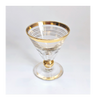 Vintage 1930's Art Deco set of 6 Red Wine Glasses with Gold Bands on Stem, Rank and Foot