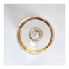 Vintage 1930's Art Deco set of 6 Red Wine Glasses with Gold Bands on Stem, Rank and Foot
