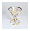 Vintage 1930's Art Deco set of 6 Red Wine Glasses with Gold Bands on Stem, Rank and Foot