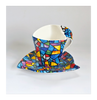 Beautiful Vintage Art Trencadis S.L. Barcelona Glazed Ceramic Gaudi Mosaic pattern Cup and Saucer