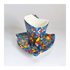 Beautiful Vintage Art Trencadis S.L. Barcelona Glazed Ceramic Gaudi Mosaic pattern Cup and Saucer