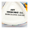 Beautiful Vintage Art Trencadis S.L. Barcelona Glazed Ceramic Gaudi Mosaic pattern Cup and Saucer