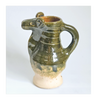 Rare Hand Made Earthenware Glazed Ceramic Creamer / Milk Jug with Nuzzle in Shape of a Ram's Head