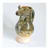Rare Hand Made Earthenware Glazed Ceramic Creamer / Milk Jug with Nuzzle in Shape of a Ram's Head