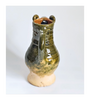 Rare Hand Made Earthenware Glazed Ceramic Creamer / Milk Jug with Nuzzle in Shape of a Ram's Head