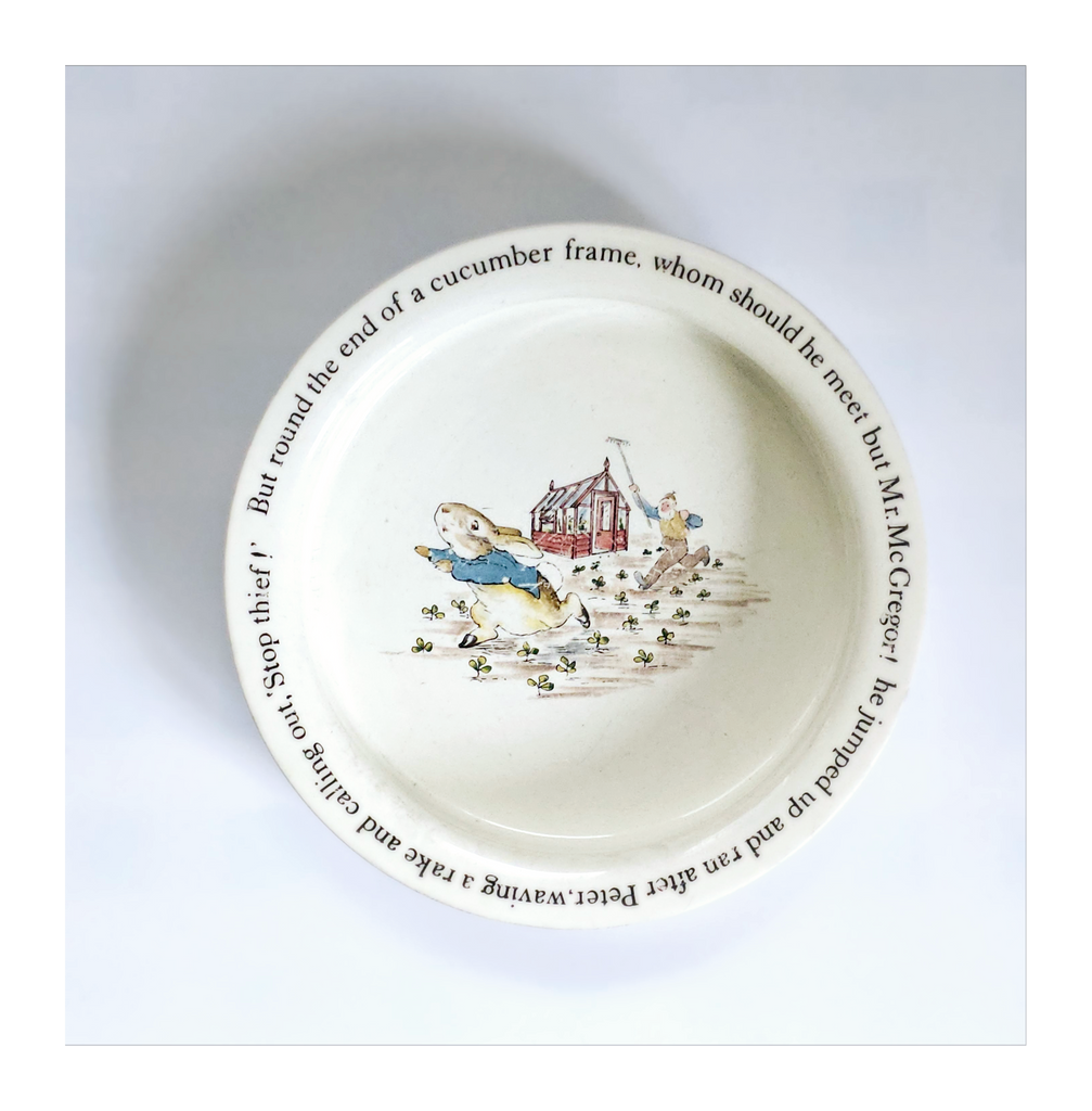 Vintage 1970's Wedgwood of Etruria & Barlaston, Frederick Warne & Co., Beatrix Potter Peter Rabbit Shallow Bowl / Baby Dish