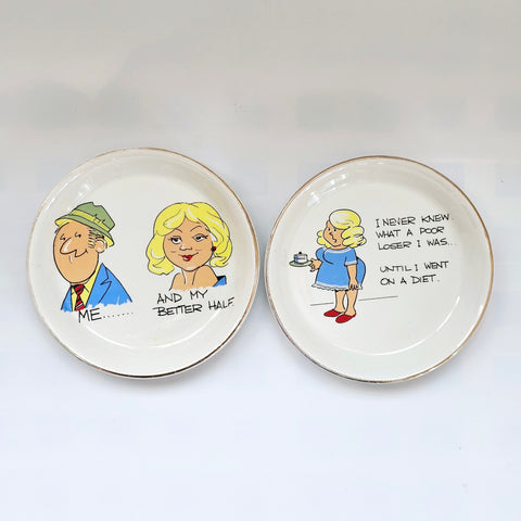 A pair of Vintage small plates/Pin Dishes - Prince William Warranted 22 Carat Gold Made in England