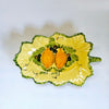 Vintage Italian Majolica Leaf Dish with Lemons and Olives pattern