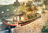 Buffy Robinson's 1990's Signed Original Limited Edition (18/500) framed Print of Batkin Painting of Canal Barges