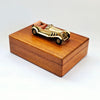 Rare Vintage Lesney 1928 Mercedes Benz Model Car Mounted on Wooden Cigarette Box