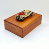 Rare Vintage Lesney 1928 Mercedes Benz Model Car Mounted on Wooden Cigarette Box