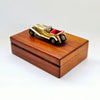 Rare Vintage Lesney 1928 Mercedes Benz Model Car Mounted on Wooden Cigarette Box