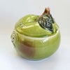 Rare Vintage 1980's Green Sylvac Smiley Face Apple Sauce Pot with Lid, No. 4549, Made in England
