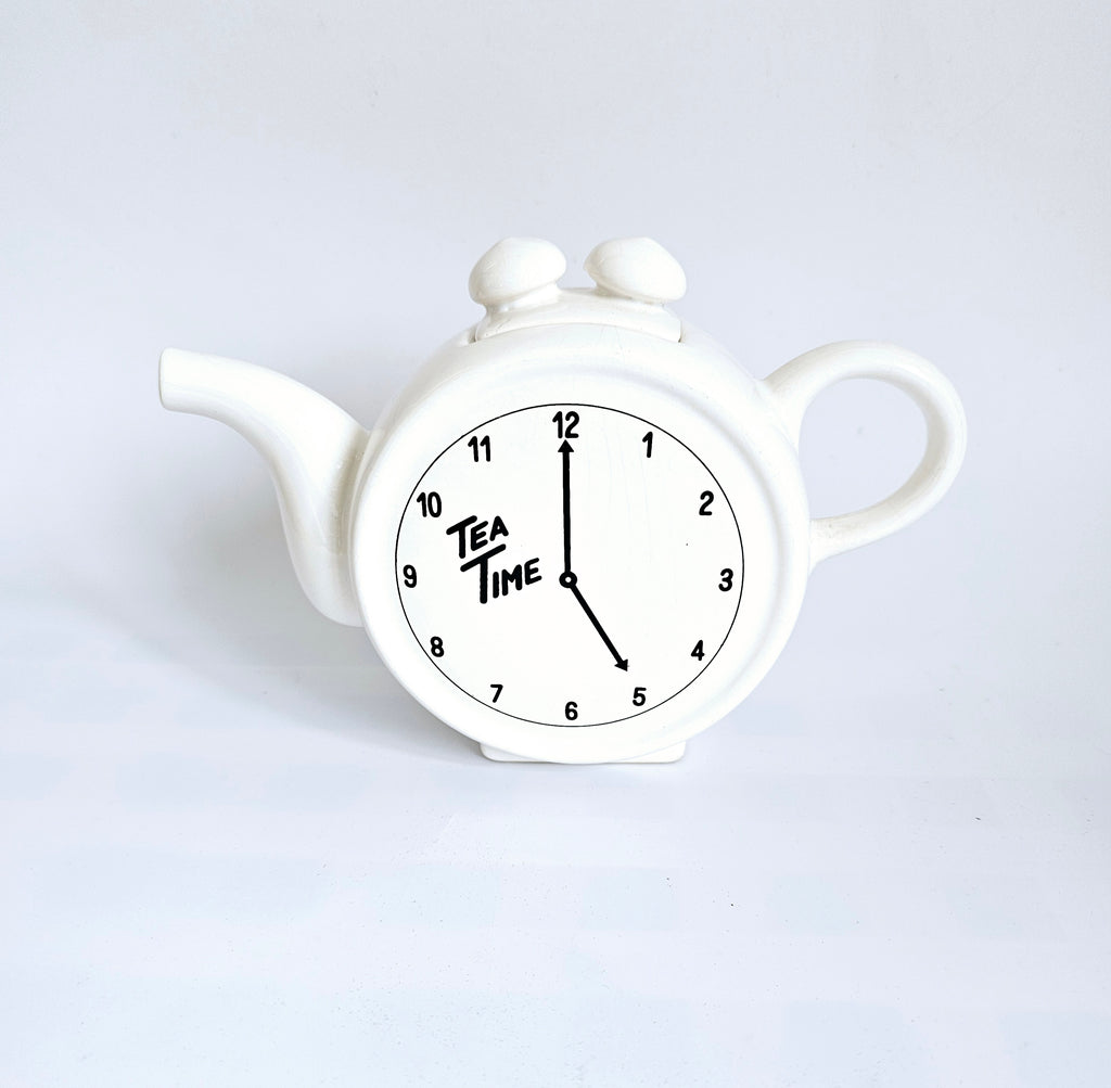Novelty Ceramic Tea Time Clock Face Teapot