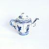 Vintage Chinese Ceramic Hand Painted Blue and White Miniature Teapot