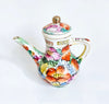Vintage Decorative Chinese Ceramic Hand Painted Floral Mini Teapot