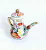 Vintage Decorative Chinese Ceramic Hand Painted Floral Mini Teapot