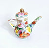 Vintage Decorative Chinese Ceramic Hand Painted Floral Mini Teapot