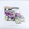 Rare Vintage 1960's Framed Colour Lithograph Print of 1903 Wolseley 71/2-hp Automobile