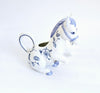 Vintage 1980's Franklin Mint Country Friends by Hallie Greer Ceramic Horse Creamer / Milk Jug in Delft Blue and White Style
