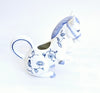 Vintage 1980's Franklin Mint Country Friends by Hallie Greer Ceramic Horse Creamer / Milk Jug in Delft Blue and White Style