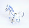 Vintage 1980's Franklin Mint Country Friends by Hallie Greer Ceramic Horse Creamer / Milk Jug in Delft Blue and White Style