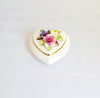 Vintage 1950's Royal Adderley Bone China Heart Shaped Trinket Box / Jewellery Box in Floral Pattern