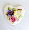 Vintage 1950's Royal Adderley Bone China Heart Shaped Trinket Box / Jewellery Box in Floral Pattern