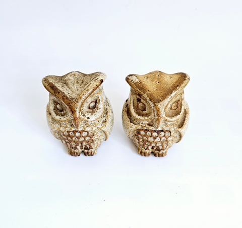 Charming Ceramic Earthenware Novelty Owl Salt and Pepper Shaker / Figurine