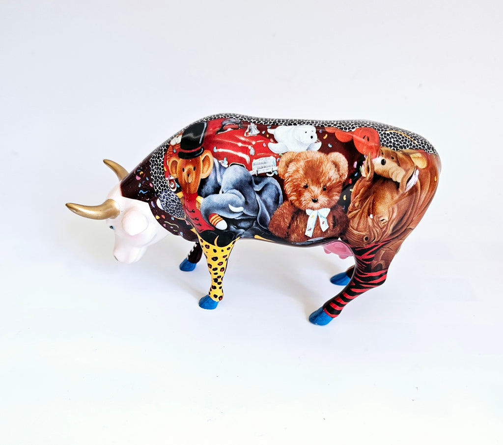 Rare Vintage "Babe in Toyland" #7317 Cow Figurine from London Cow Parade, 2002, Designed by the Artist, Candida Bayer