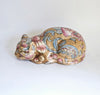 Rare Vintage 1970's Chinese Porcelain Hand-Painted Sleeping Cat Figurine