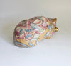 Rare Vintage 1970's Chinese Porcelain Hand-Painted Sleeping Cat Figurine
