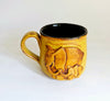 Vintage Set of Four Ceramic Earthenware Hand-Made Pottery Mugs Featuring a 3D Design of an Elephant