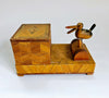 Rare Vintage 1940's Wooden Mechanical Novelty Cigarette Box Dispenser