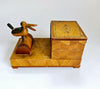 Rare Vintage 1940's Wooden Mechanical Novelty Cigarette Box Dispenser