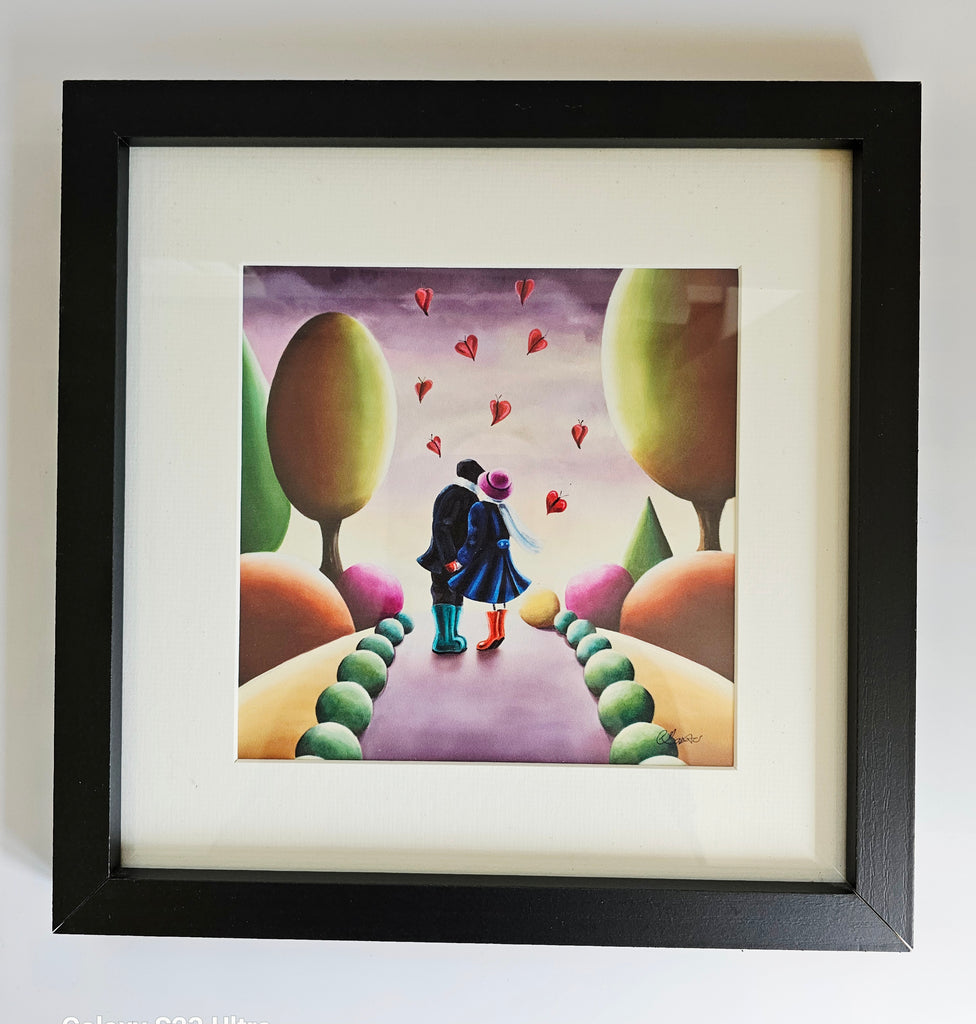 Lithograph Print "Butterfly Hearts II" from "The Wonderful World of George and Daphne" Series by Claire Baxter