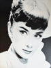 Rare Vintage 1990's Wall Art - Giclee Print of Audrey Hepburn's Photo on Canvas
