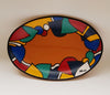 A beautiful Terracotta Studio Art Pottery Oval Plate signed by the artist