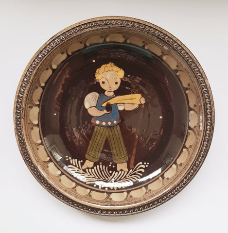 Vintage 1950's Hugo Kohler Biel Swiss Glazed Ceramic Decorative Plate