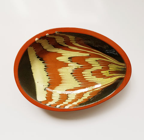 A beautiful Terracotta Studio Art Pottery Dish Signed by the Artist
