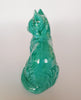 Vintage 1970's Kitsch Anglia Glazed Ceramic Studio Art Pottery Turquoise Cat Figurine / Statue