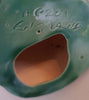 Vintage 1970's Kitsch Anglia Glazed Ceramic Studio Art Pottery Turquoise Cat Figurine / Statue