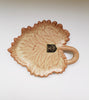 A beautiful French Glazed Sandstone (EMAUX de GRES) Ceramic Studio Art Pottery Vine Leaf Shaped Plate