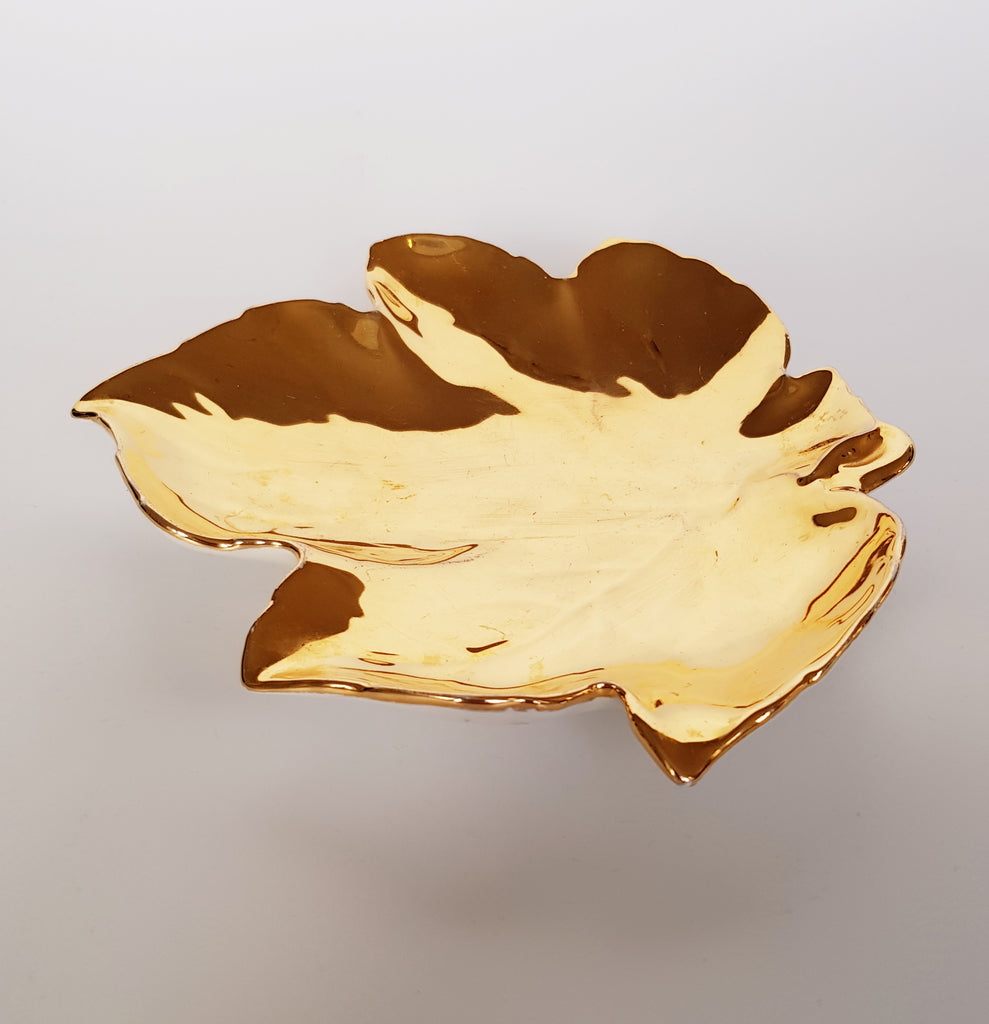 Vintage Gold Royal Winton Grimwade Gold Vine Leaf Dish