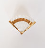 Fan Shaped Porcelain Trinket Box / Pillbox with Gold Trimming, made in Italy