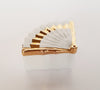 Fan Shaped Porcelain Trinket Box / Pillbox with Gold Trimming, made in Italy