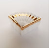 Fan Shaped Porcelain Trinket Box / Pillbox with Gold Trimming, made in Italy